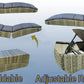 BTExpert Outdoor Foldable Chaise Lounge, Wicker Rattan Sun Bed, Adjustable Backrest & Pillow, Grey
