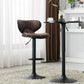 BTExpert Industrial Adjustable 27-36" Metal Bar Table, Swivel 23.8" Round MDF Wood Top, Black Base