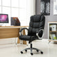 BTExpert Adjustable Tilt High Back Swivel Leather Executive Chair, Black