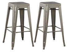 30" Solid Steel Industrial Bronze Distressed Metal Dining BarStool (Set of 4)