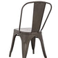 BTExpert Distressed Rustic Metal Stackable Bistro Dining Chairs - Set of 4