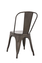 BTExpert Metal Distressed Rustic Chic Indoor Outdoor Stackable Bistro Cafe Dining Side Chairs Set of 4