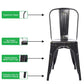 BTExpert Golden Black Distressed Metal Stackable Bistro Dining Chairs - Set of 4