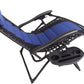 BTEXPERT Oversized Padded Zero Gravity Chair Folding Recliner Case Lounge Outdoor Pool Patio Blue Yard Garden Utility Tray Cup Holder