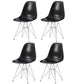 Eiffel Chrome Wire Legs Dining Side Chair Black DSR - Set of 4