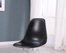 Eiffel Chrome Wire Legs Dining Side Chair Black DSR Set of 2