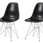 Eiffel Chrome Wire Legs Dining Side Chair Black DSR - Set of 4
