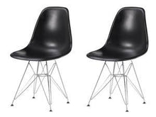 Eiffel Chrome Wire Legs Dining Side Chair Black DSR Set of 4