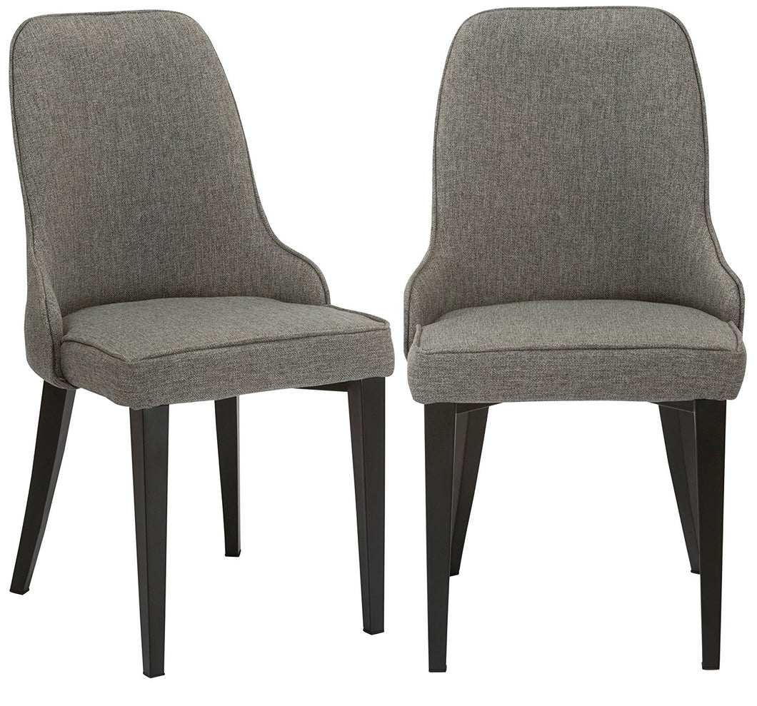 Btexpert Upholstery Dining Chairs, Set of 2, Steel, Gray