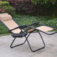 Zero gravity Chair Outdoor lounge patio beach Cup tray Tan Beige Two 2 pcs case