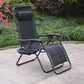 Improved Zero gravity Chair Outdoor lounge patio Cup tray Black 2 pack case set