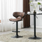BTExpert Industrial Adjustable 27-36" Metal Bar Table, Swivel 23.8" Round MDF Wood Top, Black Base