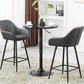 BTExpert Two NEW 25" Counter Height Bucket Upholstered Dark Gray Dining Barstools - Set of 2