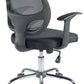Ergonomic Mid back Office Chair Chrome base, Lumbar Arm Black padded Mesh Chair