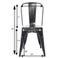 BTExpert Golden Black Distressed Metal Stackable Bistro Dining Chairs - Set of 4