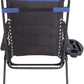BTEXPERT Oversized Padded Zero Gravity Chair Folding Recliner Case Lounge Outdoor Pool Patio Blue Yard Garden Utility Tray Cup Holder