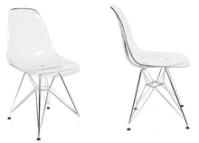 Eiffel Clear Transparent Acrylic  Lounge Side Chair Metal Leg Set of 2