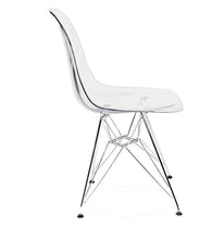 Eiffel Clear Transparent Acrylic  Lounge Side Chair Metal Leg Set of 2