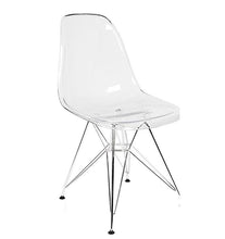 Eiffel Clear Transparent Acrylic  Lounge Side Chair Metal Leg Set of 2