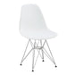 Chromed Wire Legs Dining Side armless Lounge Chair White DSR - Set of 4