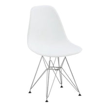 Chromed Wire Legs Dining Side armless Lounge Chair White DSR Set of 4