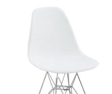 Eiffel Chromed Wire Dowell Legs Dining Side Chair White DSR Set of 2