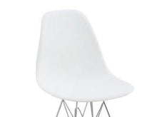 Chromed Wire Legs Dining Side armless Lounge Chair White DSR Set of 4