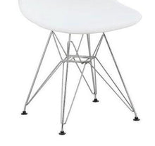 Chromed Wire Legs Dining Side armless Lounge Chair White DSR Set of 4