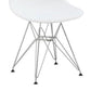 Eiffel Chromed Wire Dowell Legs Dining Side Chair White DSR - Set of 2