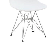 Eiffel Chromed Wire Dowell Legs Dining Side Chair White DSR Set of 2