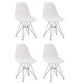 Chromed Wire Legs Dining Side armless Lounge Chair White DSR - Set of 4