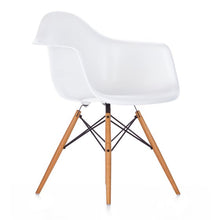 Eiffel Natural Wood Dowell Legs Lounge Arm Chair White Set of 2 - Two