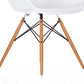 Eiffel Natural Wood Dowell Legs Lounge Arm Chair White Set of 2 - Two