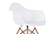 Eiffel Natural Wood Dowell Legs Lounge Arm Chair White Set of 2 - Two