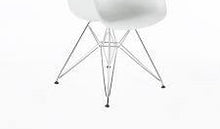 Eiffel Chrome Wire Dowell Legs Dining ArmChair White DAR Set of 2