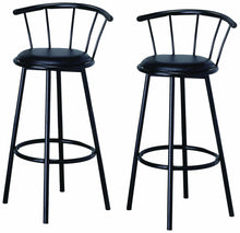 29" Black Finish Swivel Dining BarStool Chairs 2 pack