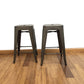 24" Industrial Antique Rustic Distressed Metal Barstools - 2 Pack