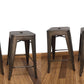 24" Industrial Antique Rustic Distressed Metal Barstools - 4 Pack