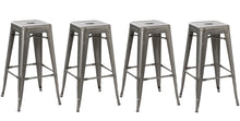 30" Solid Steel Industrial Bronze Distressed Metal Dining BarStool (Set of 4)