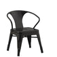 Solid Stacking Industrial Black Kids Play Stackable Metal Chair Arm - Set of 2