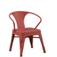 Solid Steel Industrial Pink Kids Play Stackable Metal Chair Arms - Set of 2