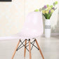 Eiffel Natural Wood Dowell Legs Dining Side Chair White DSW - Set of 4