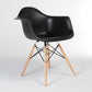 Eiffel Armchair Natural Wood Dowell Legs Dining Arm Chair Black DAW