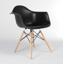 Eiffel Armchair Natural Wood Dowell Legs Dining Arm Chair Black DAW