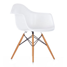 Eiffel Armchair Natural Wood Dowell Legs Dining Arm Chair White DAW