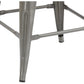 24" Clear Metal Antique Rustic Counter height Bar Stool Chair High Back - Set of 2
