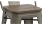 24" Metal Antique Rustic Counter height Bar Stool Chair High Back Wood seat - Set of 2