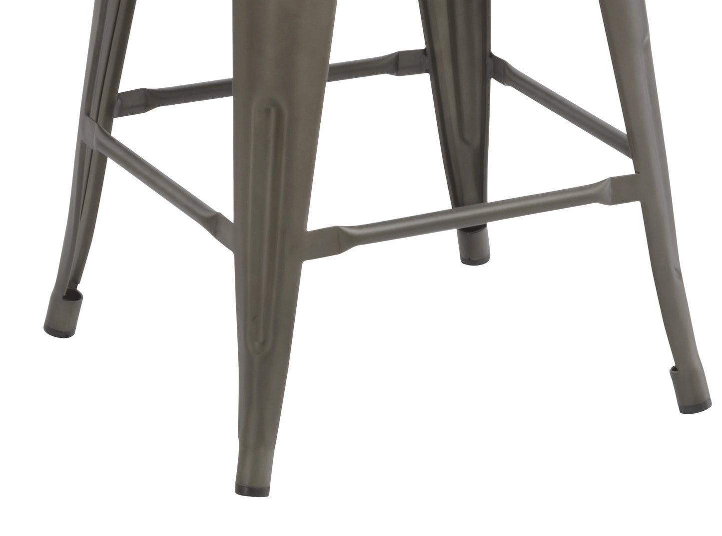24" Metal Antique Rustic Counter height Bar Stool Chair High Back Wood seat - Set of 4