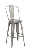 30" Industrial Clear Metal Antique Rustic counter Bar Stool Chair High Back Set of 2