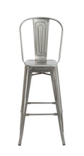 30" Industrial Clear Metal Antique Rustic counter Bar Stool Chair High Back Set of 2